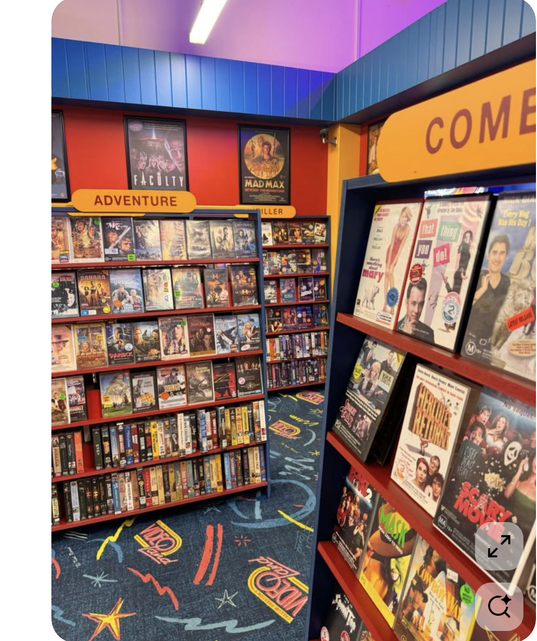 Video rental aisle reference image